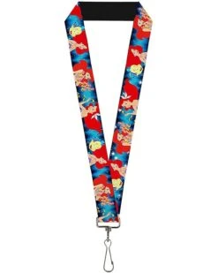 Buckle-Down Unisex-Adult's Lanyard-1.0-The Little Mermaid Under The Sea Scenes, Multicolor, One-Size