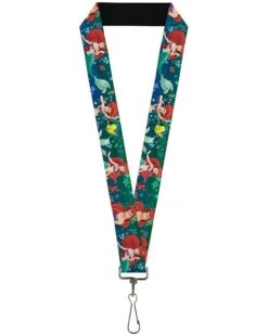 Buckle-Down Lanyard-1.0"-Ariel Poses W/flounder Green/Blue Fade