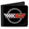 Buckle-Down Mens Pu Bifold Wallet - Corvette C4 Checker/Bowtie Logo Black, Multicolor, 4.0" X 3.5" -Daily Clothes Store 51M5Fft4K6L. AC SR736920