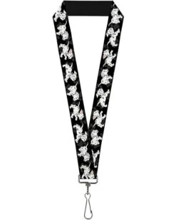 Buckle-Down Unisex-Adult's Lanyard-1.0-Dalmatians Running/Paws Black/Gray/White/bla, Multicolor, One-Size