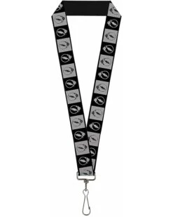Buckle-Down Unisex-Adult's Lanyard-1.0"-Steal Your Face Blocks Black/White-Gray/bla, Multicolor, One-Size