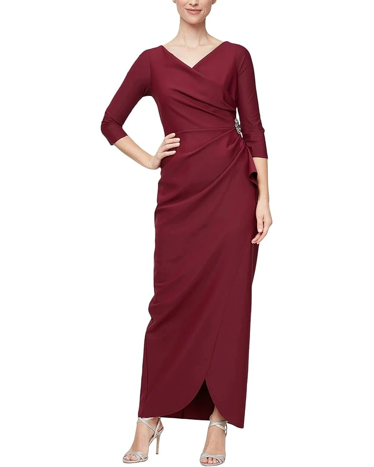 Alex Evenings Long Surplice Sheath Dress 3 Alex Evenings Long Surplice Sheath Dress