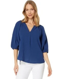 Dylan By True Grit Taylor Cotton Gauze Lauren Puff Sleeve