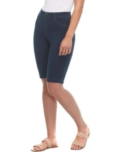 FDJ French Dressing Jeans Comfy Denim Pull-On Bermuda In Dark Indigo