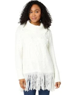 Vince Camuto T-Neck Cable Fringe Hem