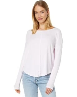 Bobi Los Angeles Raw Edge Long Sleeve Top
