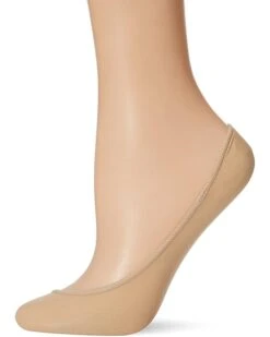 HUE Womens Low Cut Shade Match Liner Sock With Heel Gel Tab