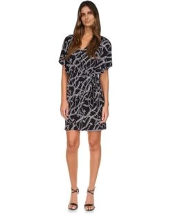 MICHAEL Michael Kors Petite Print Tie Faux Wrap Dress