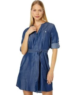 Tommy Bahama Mission Beach Indigo Long Sleeve Dress