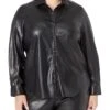 NIC+ZOE Plus Size Faux Leather Shirt