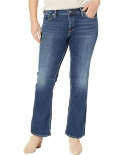 Silver Jeans Co. Plus Size Suki Mid-Rise Curvy Fit Slim Boot Jeans In Indigo W93616SDK424