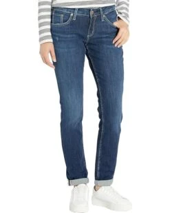 Silver Jeans Co. Boyfriend Mid-Rise Slim Leg Jeans In Indigo L27101SSX365