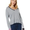 MONROW Wool Cashmere V-Neck Sweater W/ Cutout