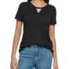 Calvin Klein Jewel Neck Keyhole Cut-Out Knit Tee -Daily Clothes Store 81AgOoY4l0L. AC SR736920