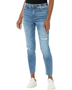 KUT From The Kloth Reese High-Rise Fab AB Ankle Straight Raw Hem In Unique