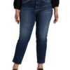 Silver Jeans Co. Plus Size Infinite Fit High-Rise Straight Leg Jeans W88410INF339