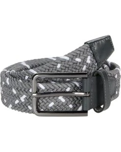 Johnston & Murphy Leather Woven Belt