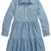 Polo Ralph Lauren Kids Tiered Chambray Shirtdress (Toddler) -Daily Clothes Store 91Ox0UH39hL. AC SR736920